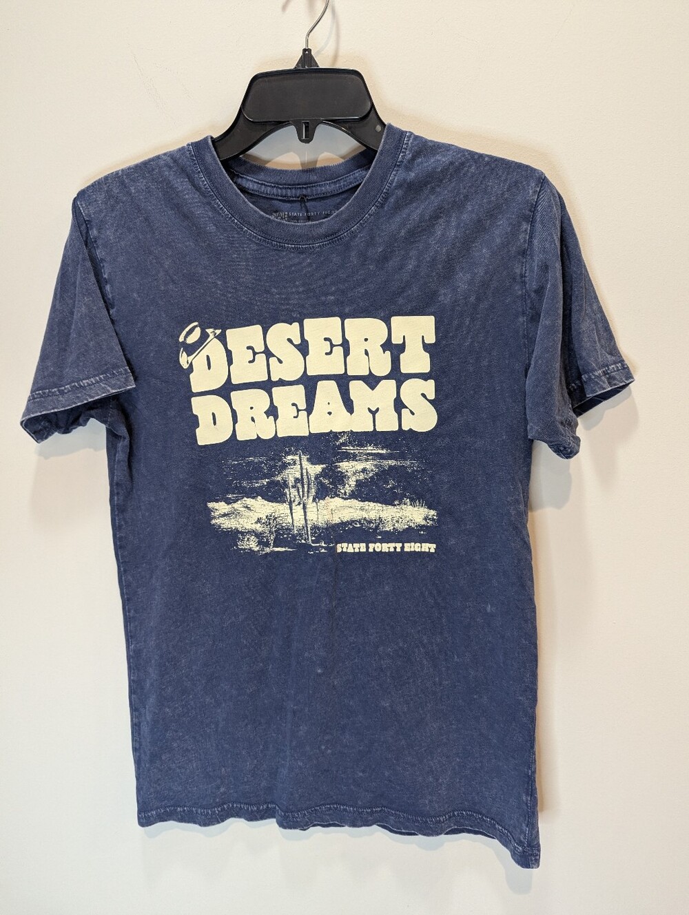 State Forty Eight Desert Dreams Blue Cotton Graphic Arizona Short Sleeve Size S